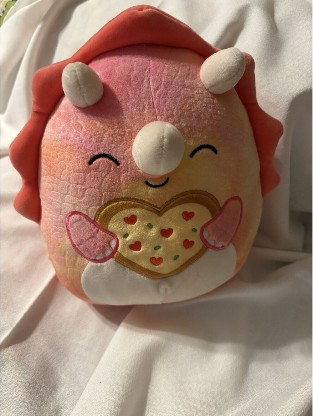 Squishmallows 2024 Valentine Squad 10" Trinity the Triceratops Pizza Plush Doll